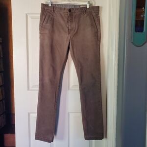 All Saints Dunn Pipe Chino Premium Skinny Fit Pants Size 33X31 Brown